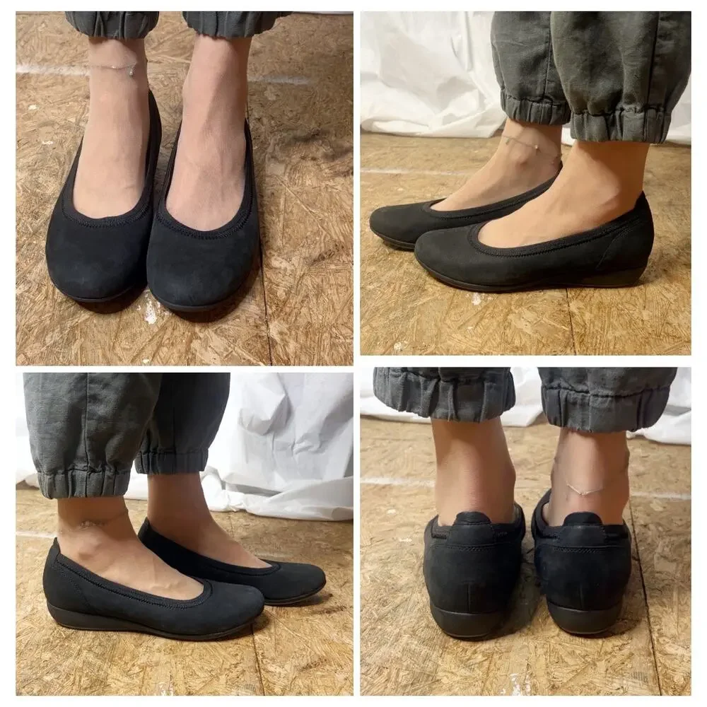 Dansko Kristen Black Comfort Wedge Round Toe Ballet Flats Water Resistant Sz 40